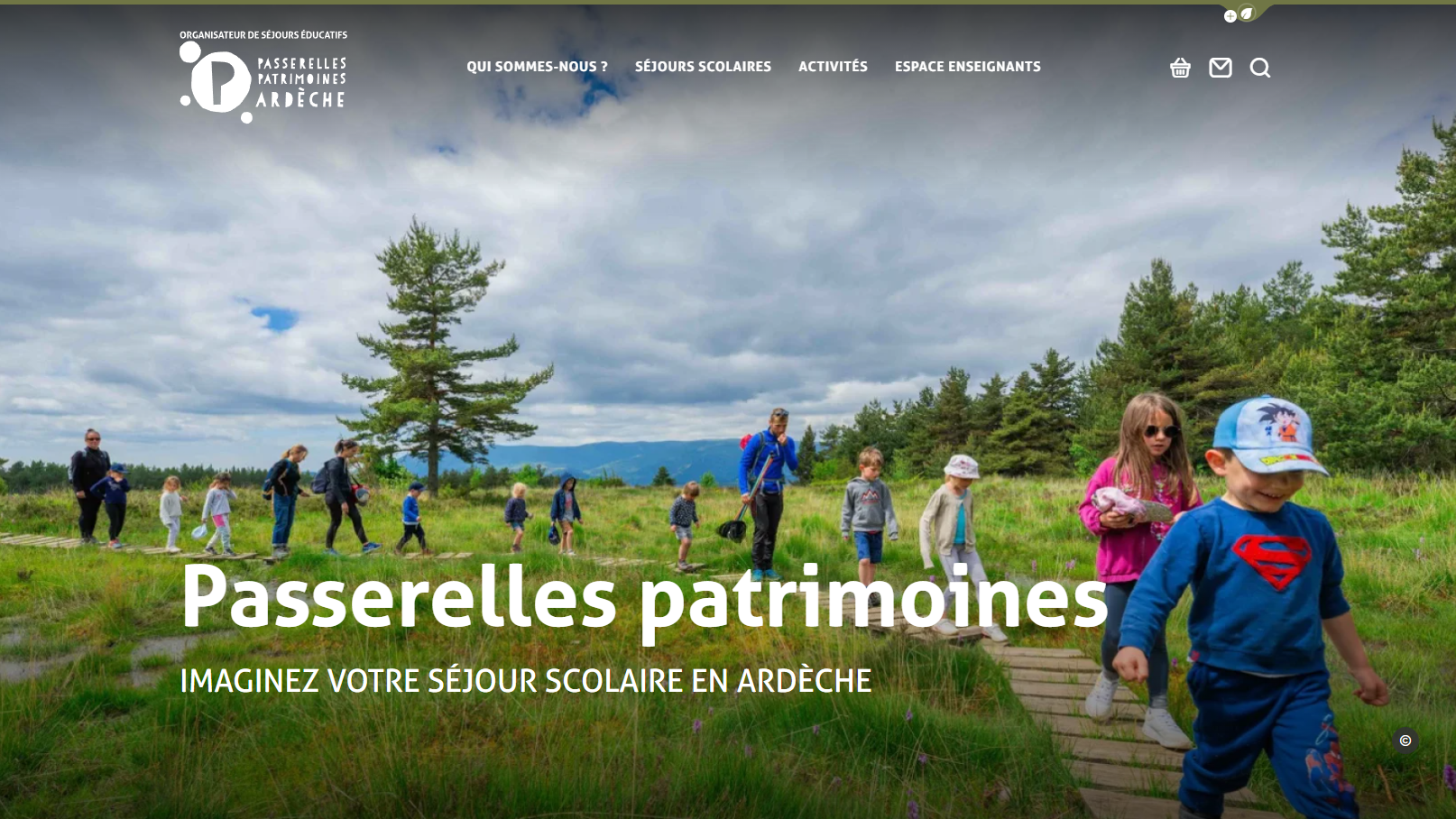 Capture d'écran du nouveau site internet de Passerelles patrimoines